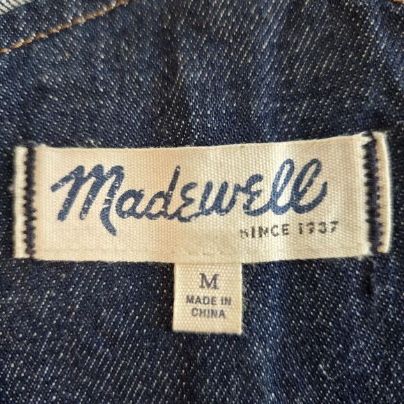 Madewell Flea Market Overalls Dark Denim Flare Leg Adjustable Straps Size Medium - Picture 8 of 11